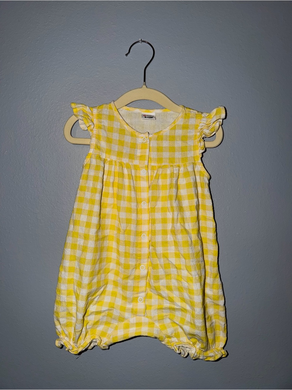 Yellow Gingham Kids Romper